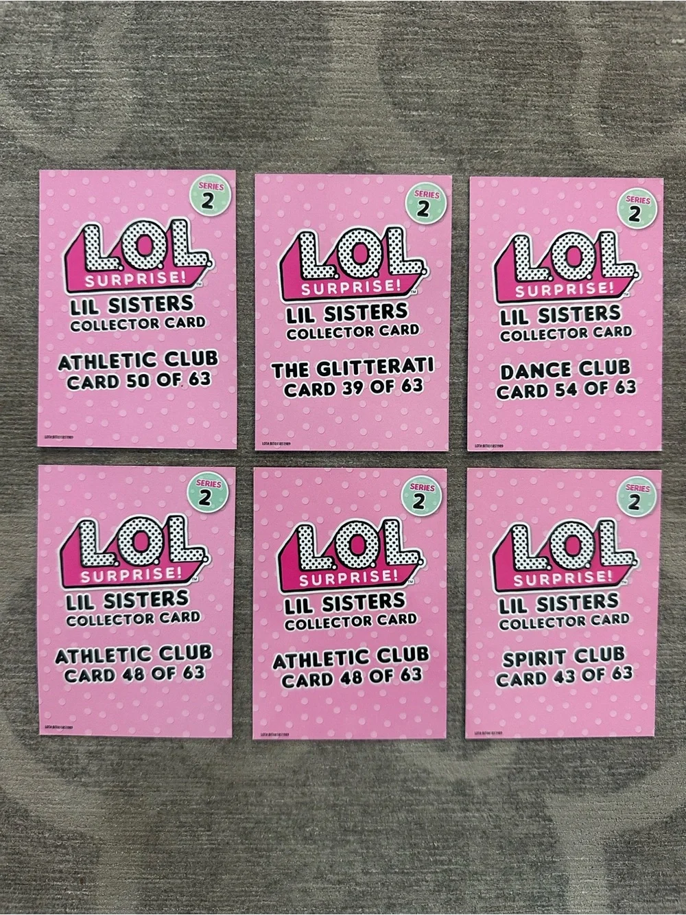 L.O.L. Surprise! (6) Lil Sisters Collector Cards